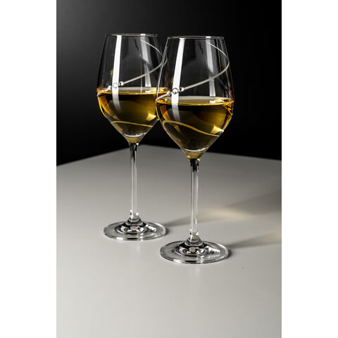 Set 2 Pahare Vin Cristal cu Swarovski Silhouette